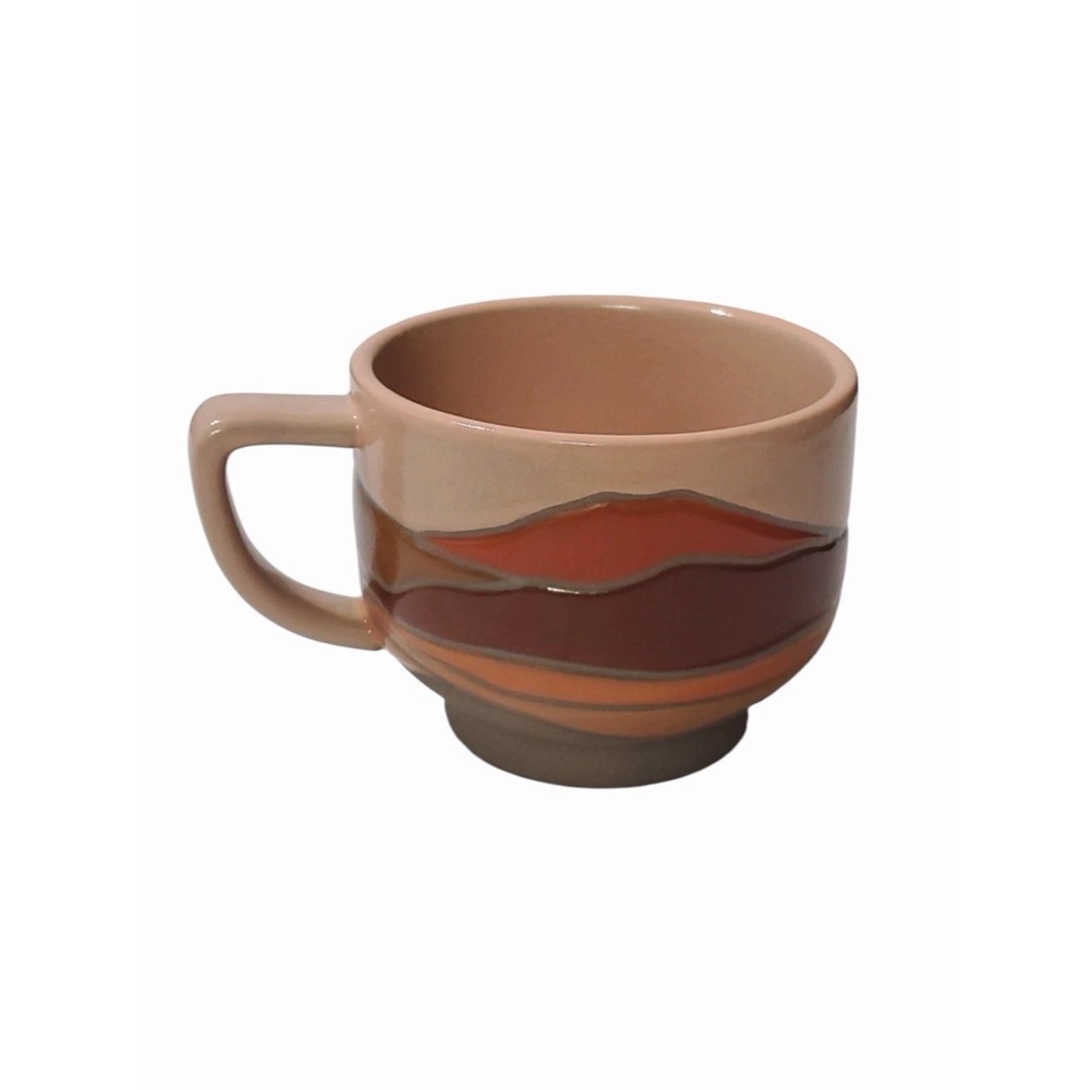 World Market Kolor Me Koby Coffee Tea Cup Mug Dessert Landscape Glazed 17oz